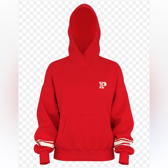 PINK Victoria's Secret Tops - Victoria Secret PINK IVY FLEECE CAMPUS HOODIE, Red, Size Large, NWT